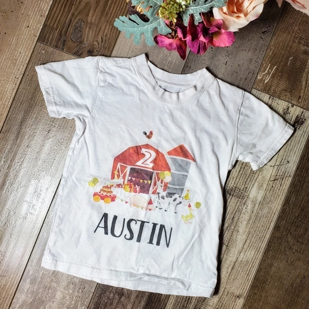 AUSTIN Toddler Boy Size 4T 2 Year Old Cotton Crewneck T-Shirt